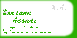 mariann acsadi business card